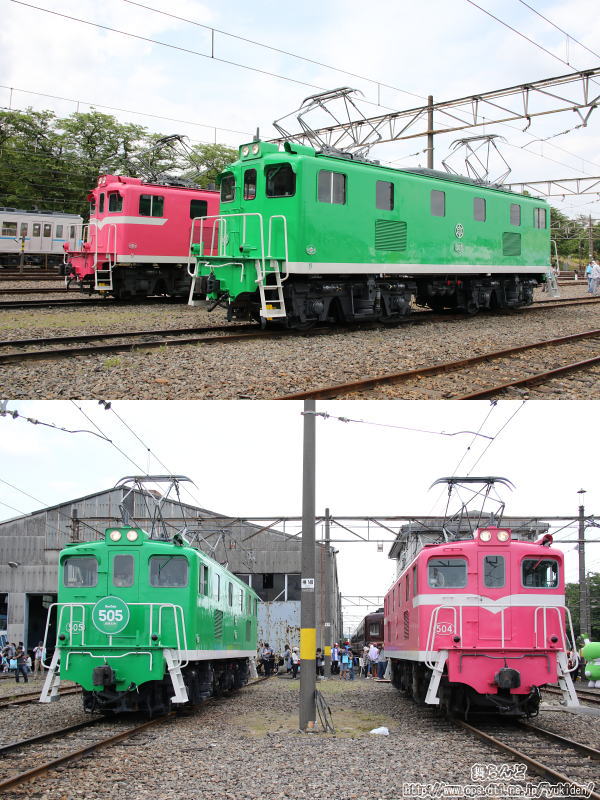 ピンクのデキ504と緑のデキ505