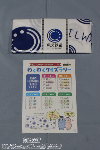 わくわくクイズラリーの答えと全問正解景品の手拭い