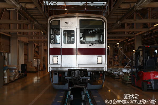 局修線の入口に留置されていた9106