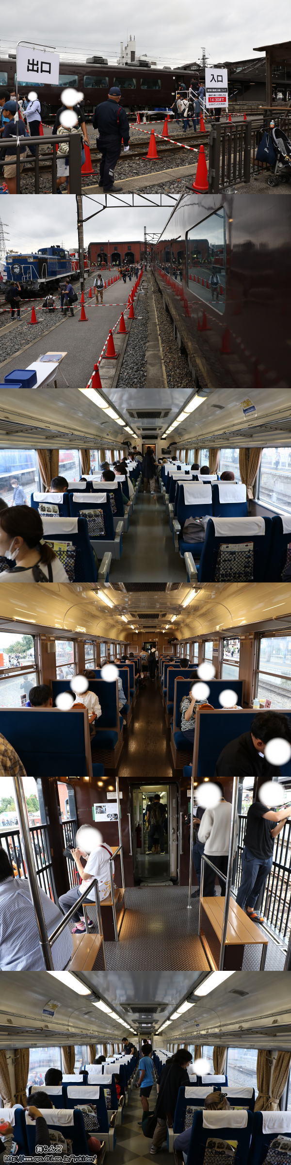 飲食スペースとして解放されていた客車内の様子
