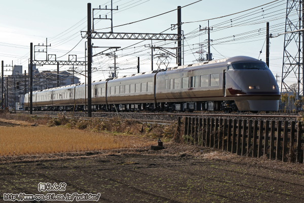 浅草から南栗橋へと向かうデラックスロマンスカーのカラーリングが施された101F