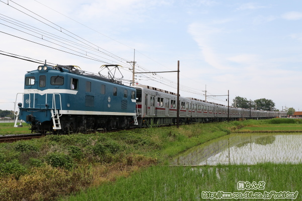 デキ502に牽引されて秩父鉄道線内を行く9107F（その1）