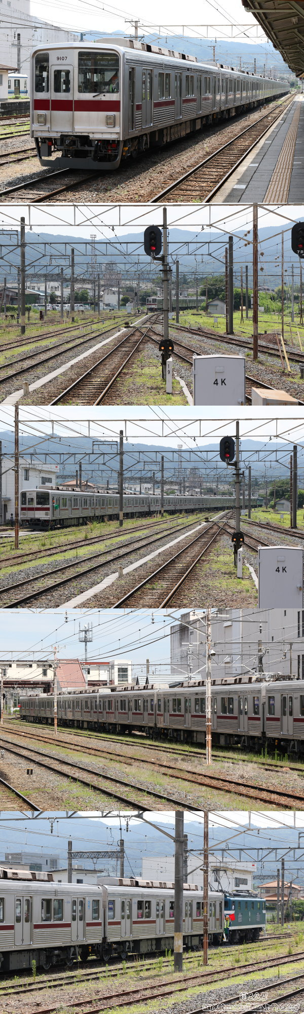 秩父鉄道から東上線へ転線する9107F