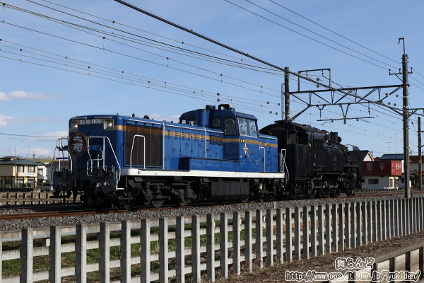 DE10 1109に牽引されて南栗橋から下今市へと向かうC11 325