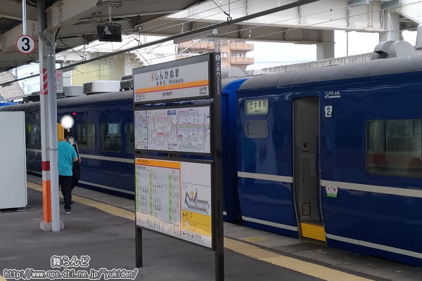 新鹿沼で停車中のDE10北斗星カラーデビュー記念の団体専用列車