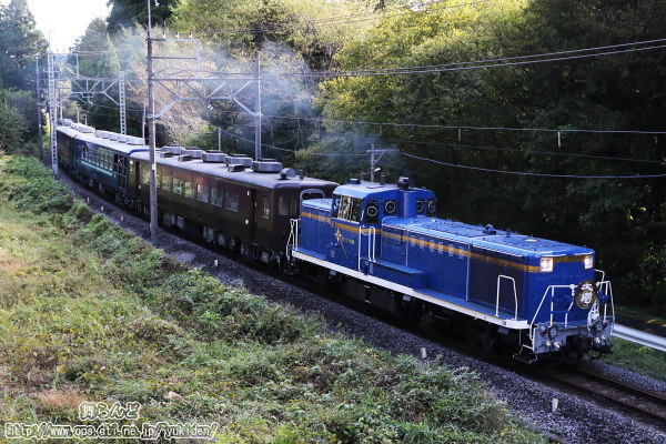 鬼怒川線を行くDL大樹展望車お披露目ツアー列車（往路）
