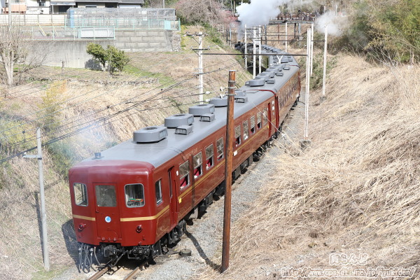 遠ざかるSLパレオエクスプレス（復路）