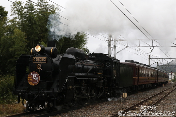 和銅黒谷で撮影したSL日本遺産のまち行田号