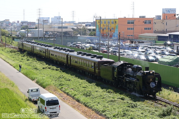 普段SLパレオエクスプレスが走らない行田市～熊谷間を走るSL日本遺産のまち行田号