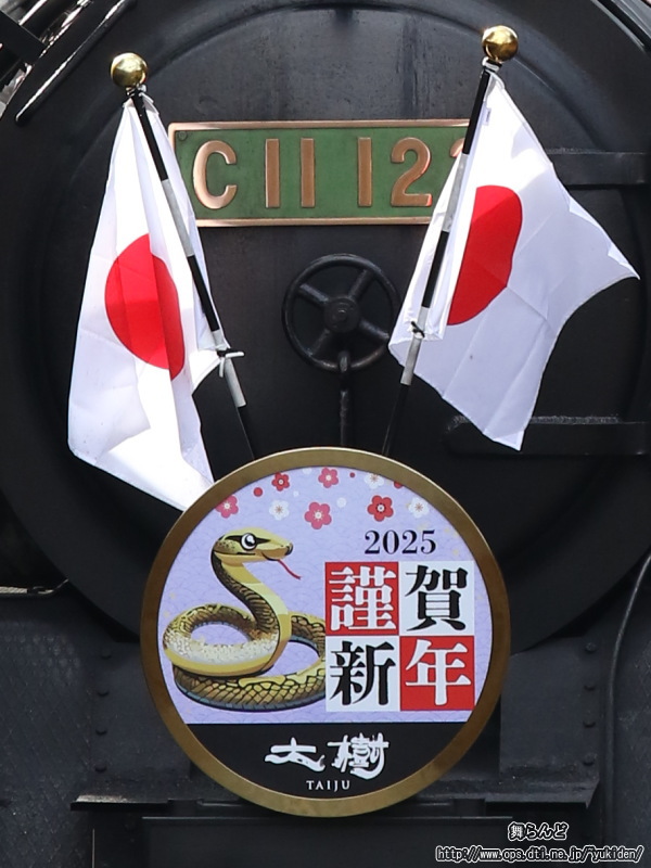 C11 123に付けられた謹賀新年のヘッドマーク