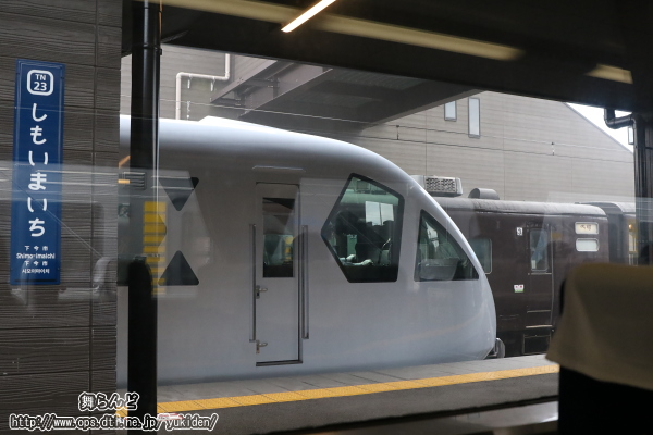 SL大樹の車内から撮影した下今市駅に入線するスペーシアX（SL大樹1号）