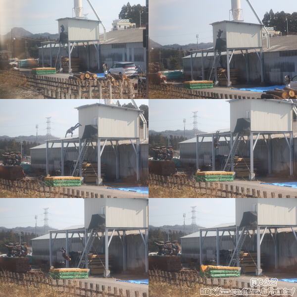 建物から落下する悪鬼衆（SL大樹1号／3月7日）