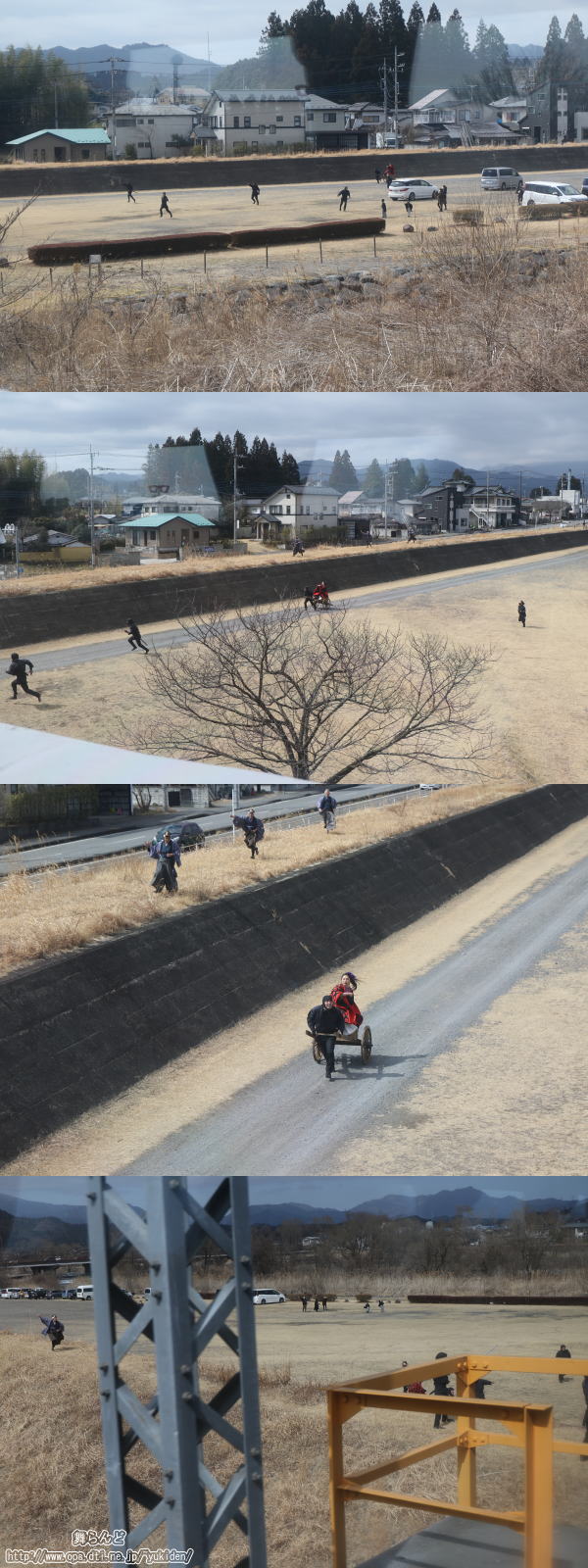 大谷川橋梁での火付盗賊改方と雷お新＆盗賊団の捕り物（SL大樹2号／3月7日）
