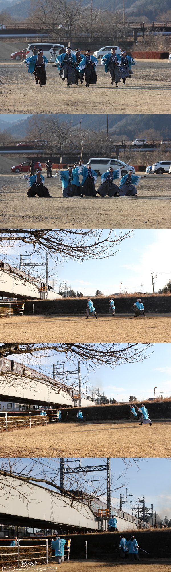 大谷川橋梁に姿を見せた新撰組（2/26　SL大樹6号）