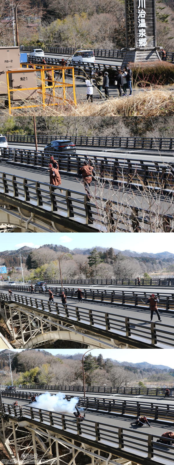 鬼怒川橋梁でEDO WONDER TRAINを襲おうとする鬼面盗賊一味（その1　3/4　SL大樹1号）