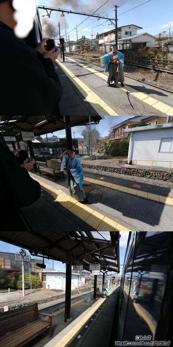大桑駅で待ち構える新選組（3/4　SL大樹2号）