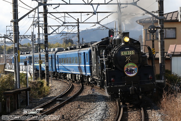 大谷向駅で撮影したEDO WONDER TRAIN（SL大樹1号　2/18）