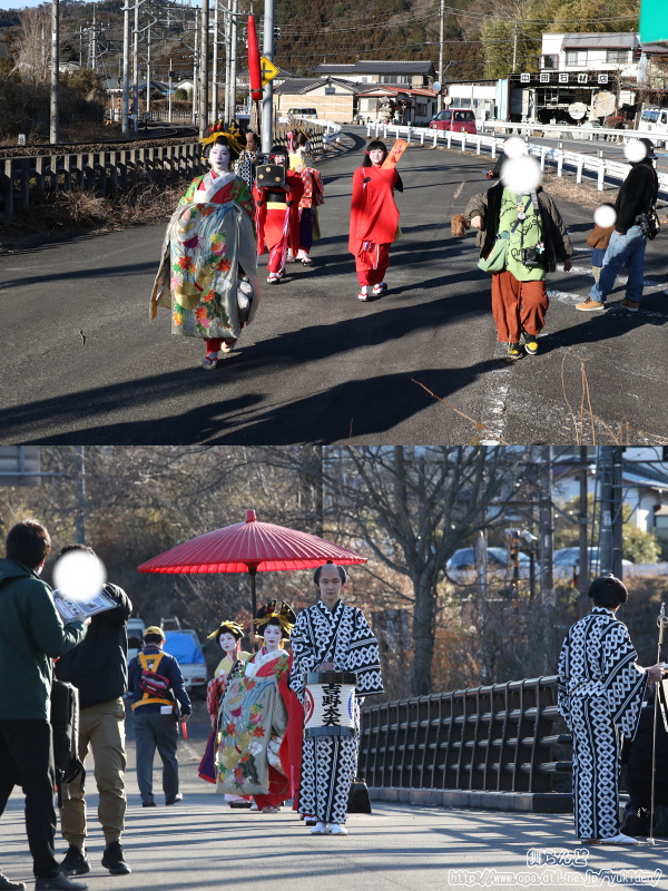 準備中の花魁道中（2/23　SL大樹6号）　