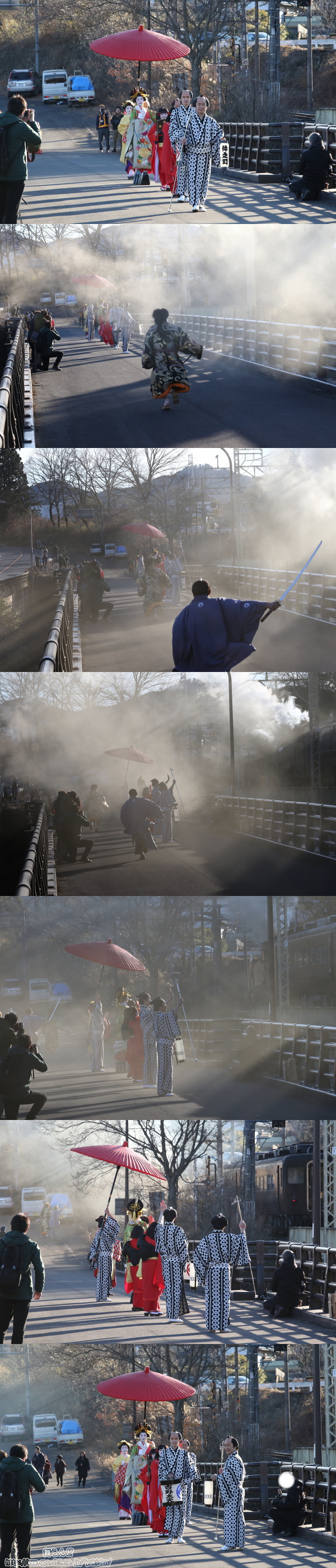 花魁道中や石川五右衛門と片桐の追いかけっこ（2/23　SL大樹6号）