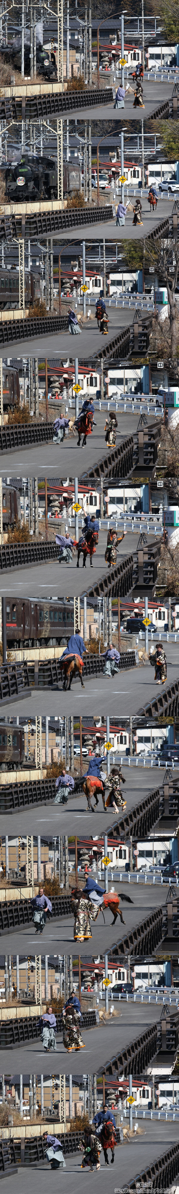 鬼怒川橋梁（中岩橋）での騎馬＆片桐vs石川五右衛門との戦闘（3/1　SL大樹2号）