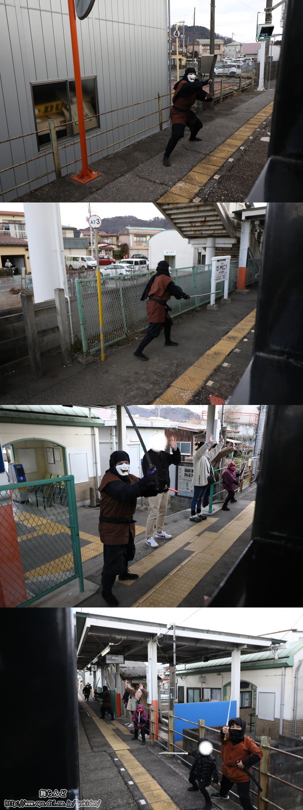 大谷向駅で待ち伏せしていた風魔忍者達（3/2　SL大樹1号）