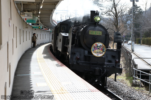 東武ワールドスクウェア駅に入線するEDO WONDER TRAIN（3/2　SL大樹5号）