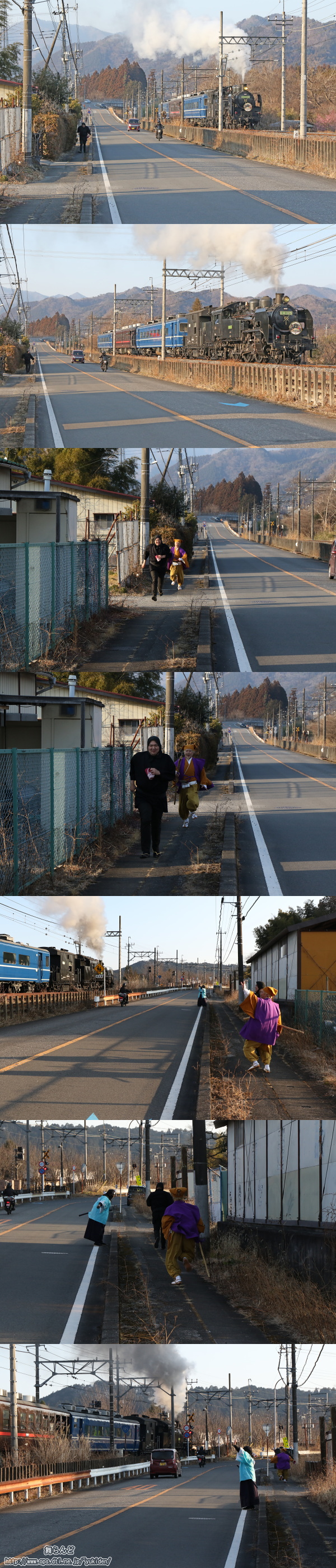 盗賊と水戸黄門の追いかけっこ（2/22　SL大樹6号）