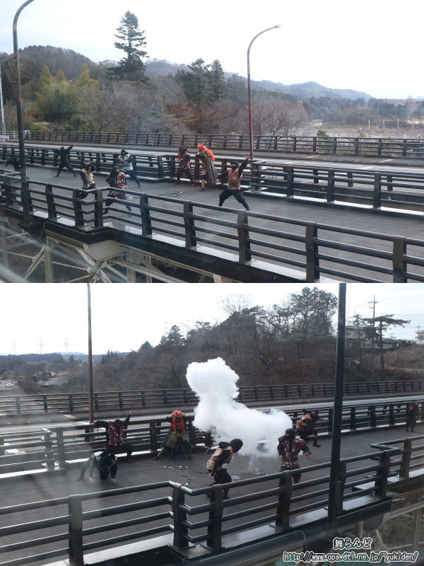 江戸忍者と風魔忍者の戦い（鬼怒川橋梁）