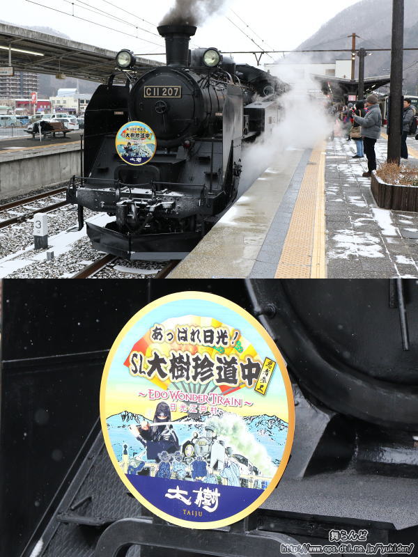 SL大樹とオリジナルヘッドマーク（2019-2-9／鬼怒川温泉／SL大樹2号）