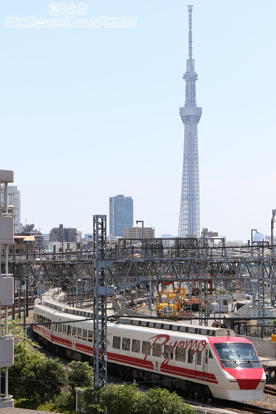 東京スカイツリーと普悠瑪（ぷゆま）カラーの208F（その１）