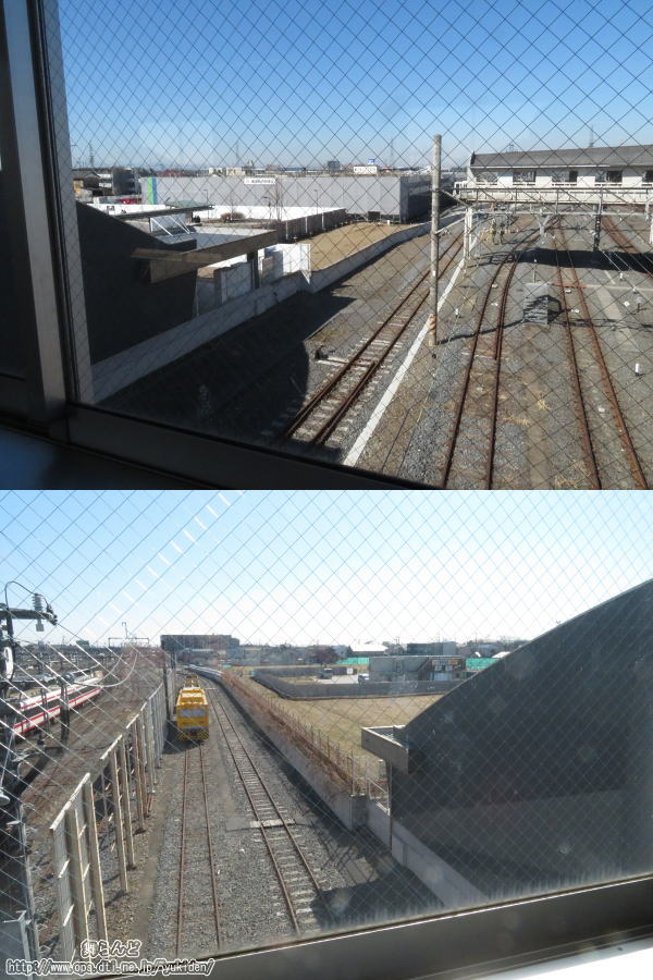 西口跨線橋から見た2021年2月現在の様子